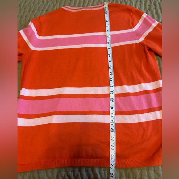 CAbi Red and Pink Striped Cadet Pullover - Picture 8 of 9